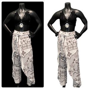 NWOT NY & Co SOHO Boho Print Half Skirted Gauzy Pants XS